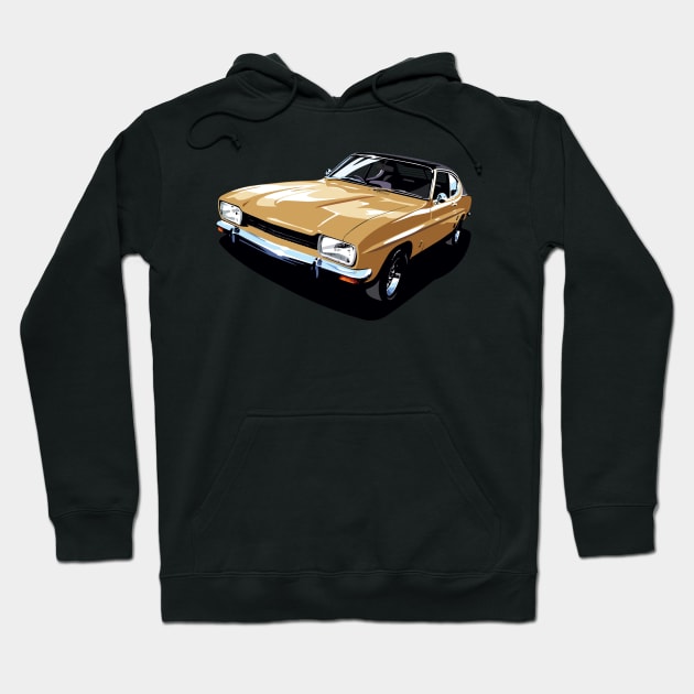 British Ford Capri in gold Hoodie by candcretro